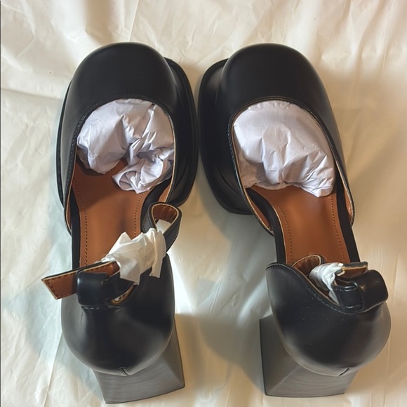 WetKiss Black Chunky Platform Heels - Picture 8 of 8